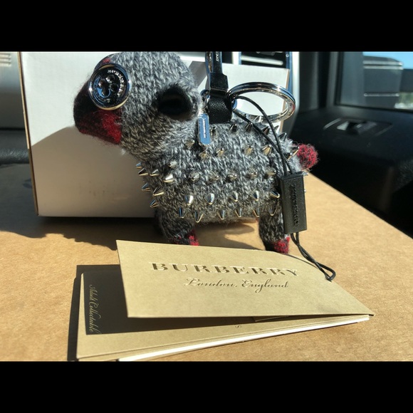 Burberry Wendy Studded Sheep Cashmere Keychain Bag - Picture 6 of 8